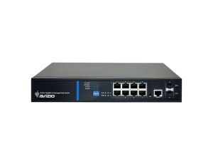 Zarządzalny przełącznik L2 (switch) 8 portów RJ45 PoE+ 1Gb/s + 2 porty SFP Uplink 1Gb/s + 1 port konsolowy RJ45 AVIZIO