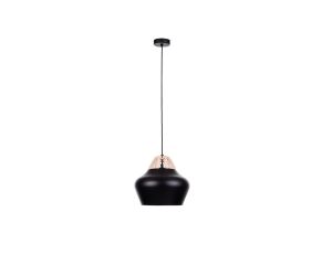 Lampa wisząca nowoczesna 1xE27 NEGRO WOOD NATURAL/BLACK