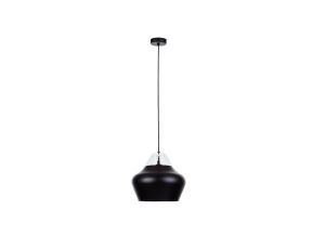 Lampa wisząca nowoczesna 1xE27 NEGRO WOOD WHITE/BLACK