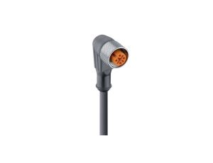 Kabel konfekcjonowany jednostronnie złącze M12 żeńskie kątowe 3-pinowe kodowanie A czarny PUR RKWT 4-3-224/5 M