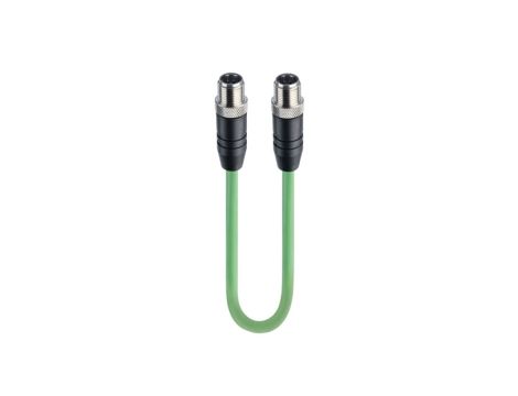Kabel Fast Ethernet konfekcjonowany obustronnie złącza M12 / M12 męskie 4-PINowe kodowanie D zielony PUR 0985 342 108/2 M