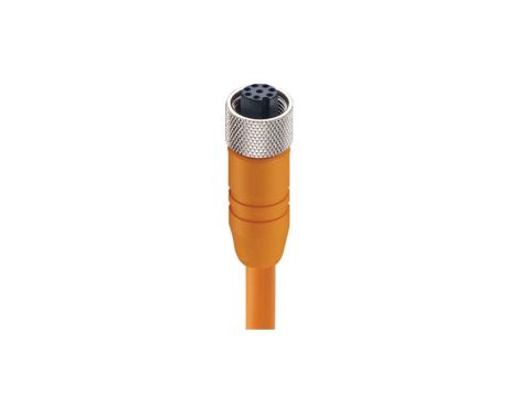 Kabel konfekcjonowany jednostronnie złącze M12 żeńskie proste 8-pinowe kodowanie A ekranowany pomarańczowy PVC RKTS 8-184/10 M