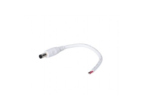 Wtyk DC 5.5x2.1 przewód biały 15cm 18awg