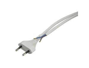 Przewód z wtyczka prostą 2x0.75 2mb biały