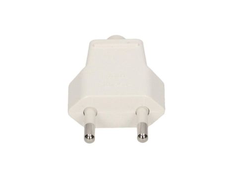 Wtyczka płaska 10A b/u 250V biała WT-1001 ( ZN-11 )