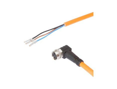 VKB0R071 Kabel połączeniowy, 20 m, gniazdo M8 3-stykowe kątowe, wolny koniec kabla, PUR (poliuretan)