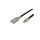 Kabel USB 2.0 A / USB typ-C (wtyk / wtyk) płaski czarny 1m
