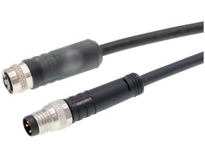 Kabel połączeniowy, 0,6 m, gniazdo M8 3-stykowe proste, wtyczka M8 3-stykowa prosta, 3x0,25 mm, PUR (poliuretan) VK060F76