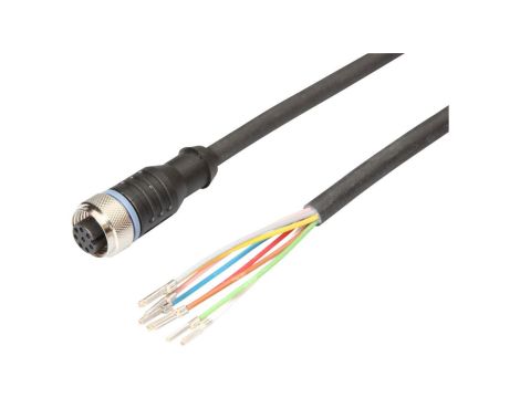VK200A25 Kabel połączeniowy, 2 m, gniazdo M12 8-stykowe proste, wolny koniec kabla, 8-żyłowy, PUR (poliuretan)