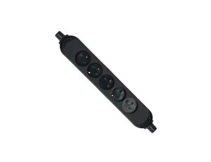 Listwa zasilająca na 5 gniazd 2P+Z czarna BASIC PRO (na kabel)