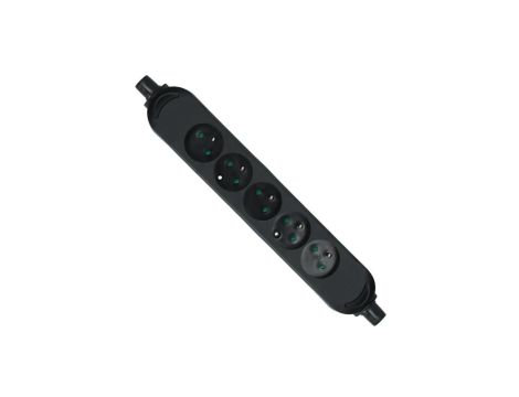 Listwa zasilająca na 5 gniazd 2P+Z czarna BASIC PRO (na kabel)