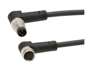 Kabel połączeniowy, 0,3 m, gniazdo M8 3-stykowe kątowe, wtyczka M8 3-stykowa kątowa, 3x0,34 mm, PUR (poliuretan) VK03C969