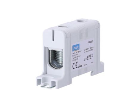 Blok rozdzielczy - odgałęźny 1 - polowy 16-95mm2 szary montaż płaski FJ-E95 85823