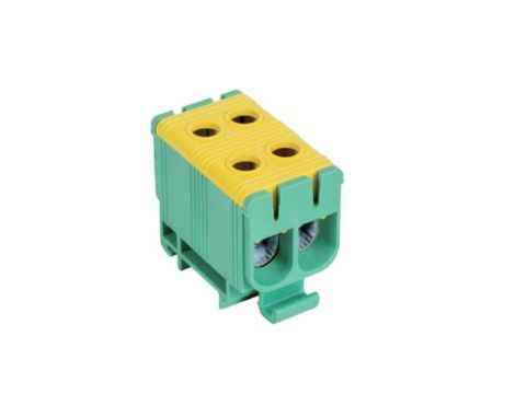 Blok rozdzielczy - odgałęźny 2 - polowy 2,5-50mm2 żółto-zielony montaż płaski FJ-E50/2/D 1000056