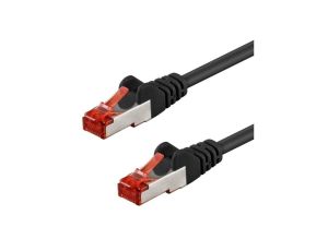 Patchcord S/FTP kat.6 PiMF kabel sieciowy LAN 2x RJ45 linka czarny 0,25 GOOBAY