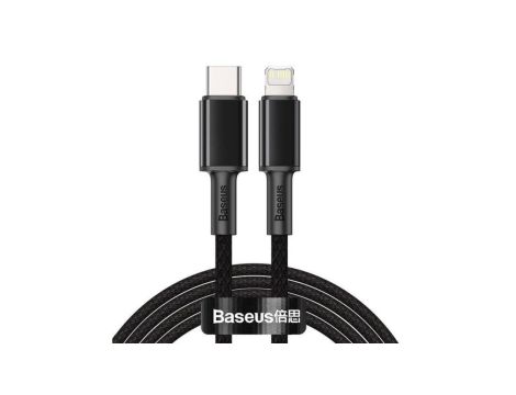 BASEUS Kabel USB 3.0 typ-C / Lightning (wtyk / wtyk) Quick Charge 3.0 Cafule czarny 2m