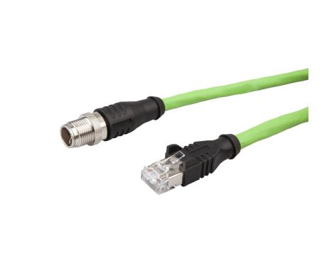 VK108F28 Kabel danych, kabel połączeniowy, 1 m, wtyczka M12 8-stykowa prosta, wtyczka RJ45 8-stykowa prosta, ekranowany