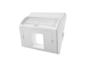 Adapter keystone pojedynczy wypukły kątowy 2M 45x45 (+ pole opisowe) biały Alantec