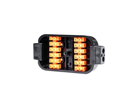 Puszka elektryczna do przyczepy 400V max. 10A 12-polowa ze złączami 6-10mm2 czarna AMIO