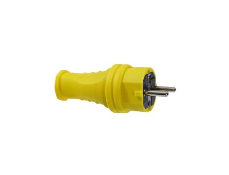 Wtyczka hermetyczna gumowa w kolorze przenośne 2P+Z 250V 16A żółta IP44 na kabel