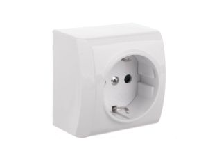 BIS Gniazdo pojedyncze z/u Schuko z przesłonami białe GN-1BSP/00