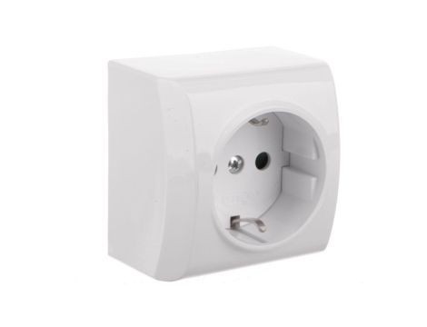 BIS Gniazdo pojedyncze z/u Schuko z przesłonami białe GN-1BSP/00