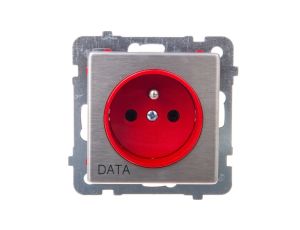 SONATA Gniazdo pojedyncze z/u DATA stal inox GP-1RMZD/m/37