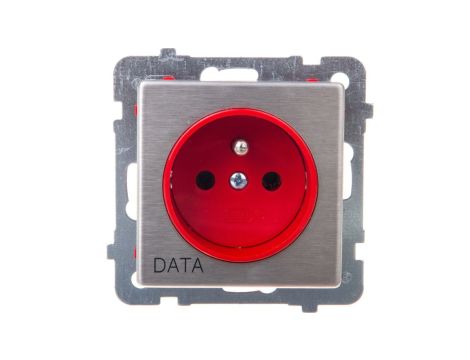SONATA Gniazdo pojedyncze z/u DATA stal inox GP-1RMZD/m/37
