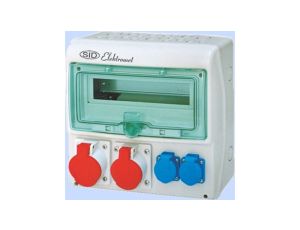 Rozdzielnica RSS-03 okienko 12 modułów okablowana 2x16A 3P+N+Z 400V, 2x16A 2P+Z 250V IP44 942031