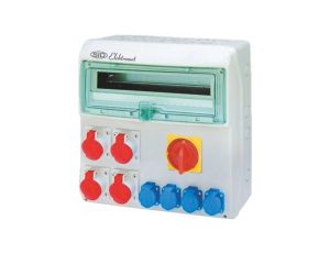 Rozdzielnica RSS-05 z rozłącznikiem 0-1 100A okienko 18 mod okablowana 4x16A 3P+N+Z 400V, 4x16A 2P+Z 250V IP44 942056