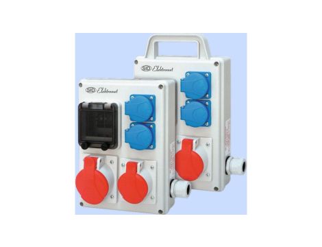 Rozdzielnica RPK-2 okienko 4 moduły okablowana 2x16A 3P+N+Z 400V 2x16A 2P+Z 250V IP44 940054