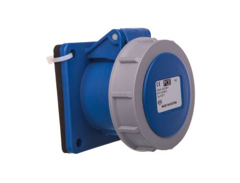 Gniazdo tablicowe 16A 3P 230V AC niebieskie IP67 TT 70x70 3132-6ttf70