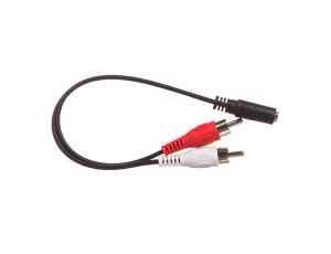 Przewód adapter Jack 3,5mm - 2x RCA 0,2m 50092