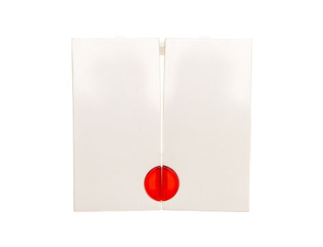 B.Kwadrat Klawisz podwójny z czerwoną soczewką kremowe 5316278992