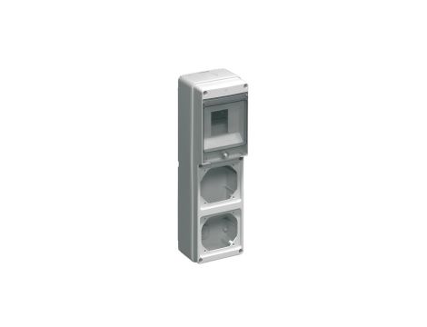 Rozdzielnia budowlana pusta 4 mod.2 gniazda 16A szara EC69021
