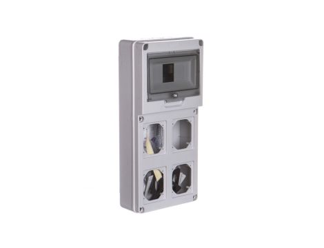 Rozdzielnia budowlana pusta 8 mod.4 gniazda 16A szara EC69023