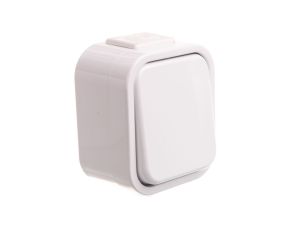 BURSZTYN Przycisk zwierny /światło/ n/t IP44 biały WNT-6B