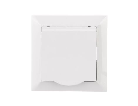 PREMIUM Gniazdo pojedyncze z/u 16A 250V z klapką IP44 białe GPT-16 PrH