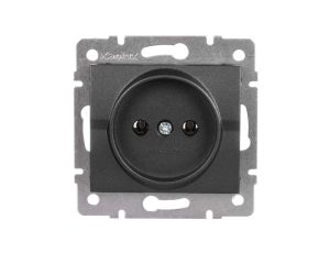 LOGI Gniazdo pojedyncze 2P śrubowe 16A 250V Grafit 25262
