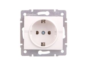 LOGI Gniazdo pojedyncze 2P+Z Schuko śrubowe 16A 250V Biały 25085