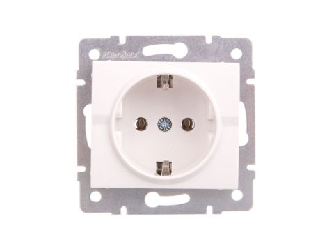 LOGI Gniazdo pojedyncze 2P+Z Schuko śrubowe 16A 250V Biały 25085