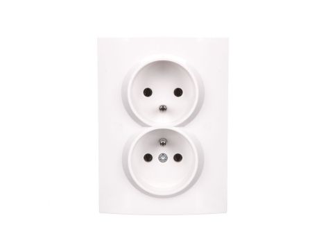 LOGI Gniazdo podwójne 2x2P+Z kompletne śrubowe 16A 250V Biały 25094