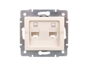 LOGI Gniazdo komputerowe (2xRJ45Cat 5e Jack) niezależne Kremowy 25169