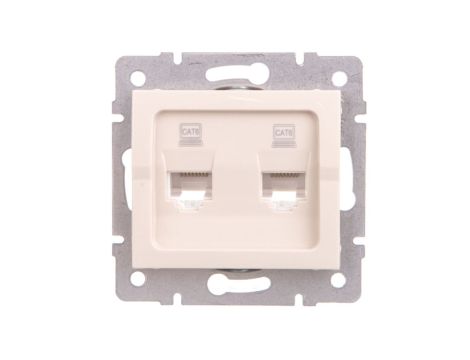 LOGI Gniazdo komputerowe (2x RJ45Cat 6 Jack) niezależne Kremowy 25170