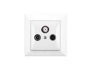 OPAL Gniazdo antenowe RTV/SAT przelotowe białe GAPS/P-Op