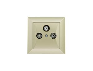 OPAL Gniazdo antenowe RTV/SAT przelotowe metalizowany piaskowy GAPS/P-Op