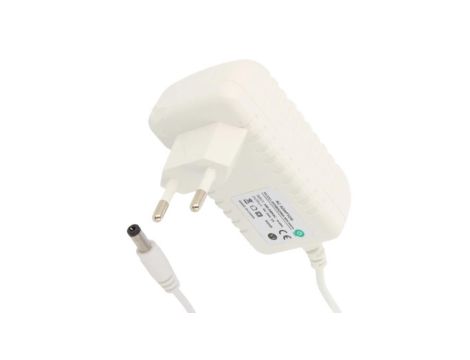 POSB24100A-WH 24V/1A/24W biały, adapter horyzontalny, gniazdo AC:CEE7/16. wtyk DC:2.1/5.5(+)