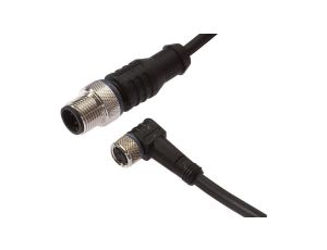 Kabel połączeniowy, 5 m, gniazdo M8 3-stykowe kątowe, wtyczka M12 3-stykowa prosta, PUR (poliuretan), 60 V VK500F80