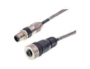 VK90HW2W Kabel połączeniowy, 9 m, gniazdo M12 3-stykowe proste, wtyczka M12 3-stykowa prosta, PTFE z oplotem VA