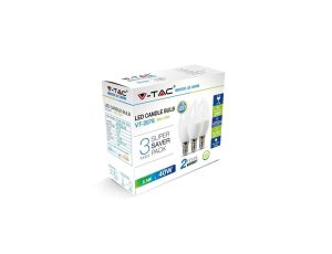 Żarówka LED E14 230V 5,5W 470lm 2700K IP20 barwa ciepła WW V-TAC VT-2076 3 sztuki
